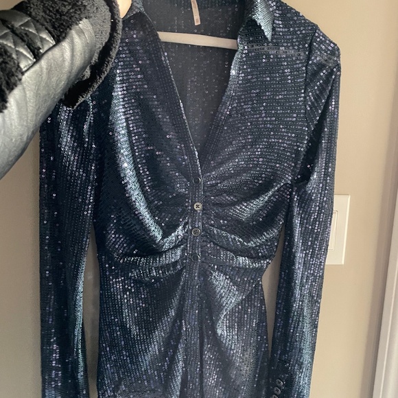 Free People Sequin Shirtee - Picture 1 of 3